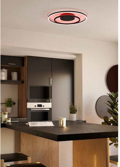Eglo Calagrano Smart Ceiling Mount Light 45cm Black with Integrated LED and Remote Control