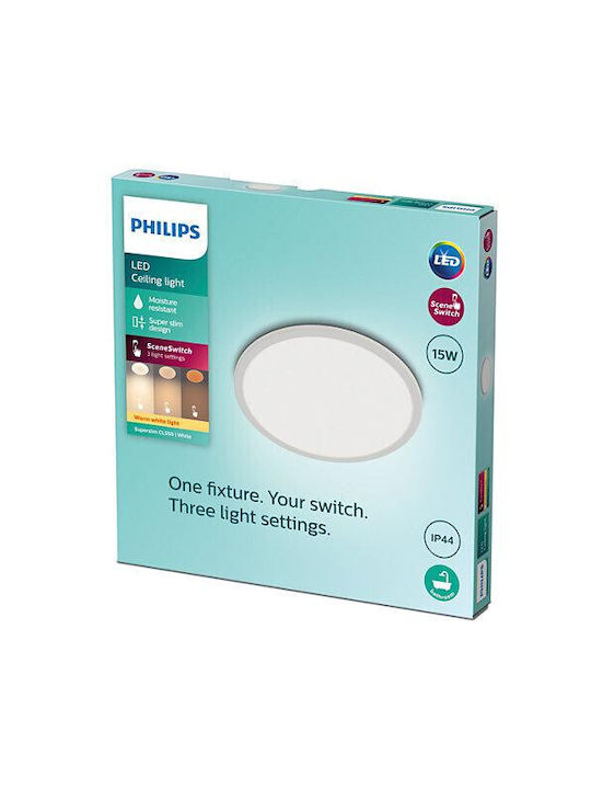 Philips Ceiling Mount Light Bathroom 25cm White with Integrated LED