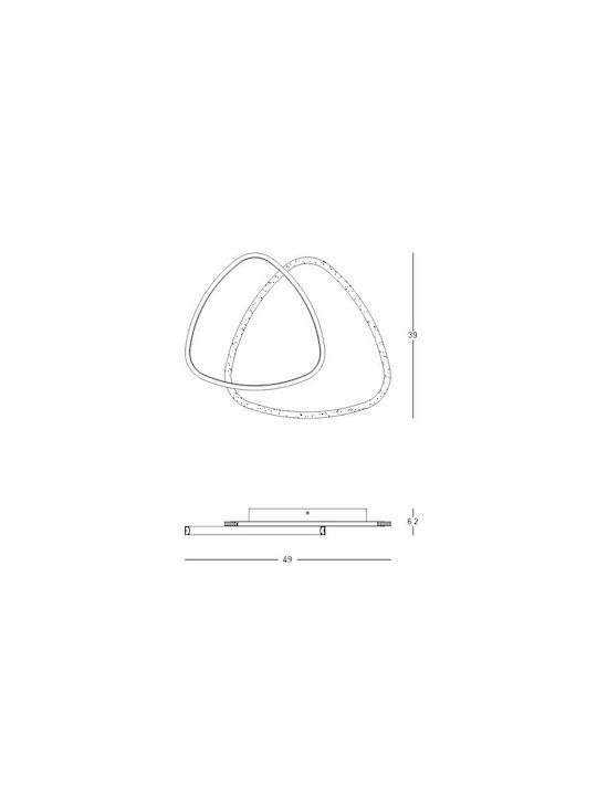 Zambelis Lights Ceiling Mount Light 49cm White with Integrated LED
