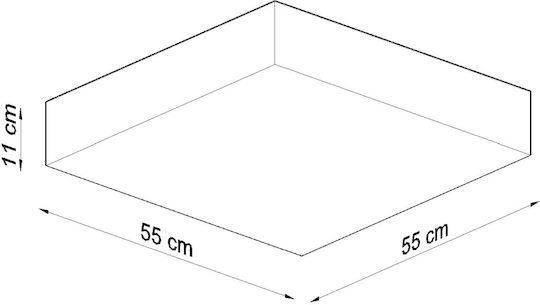 Sollux Horus Πλαφονιέρα Οροφής 55εκ. Μαύρη με Ντουί E27