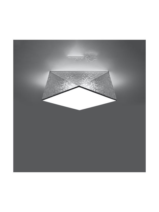 Sollux Hexa Ceiling Mount Light 40cm Silver with Socket E27