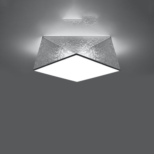 Sollux Hexa Deckenleuchte 40cm Silber mit Fassung E27