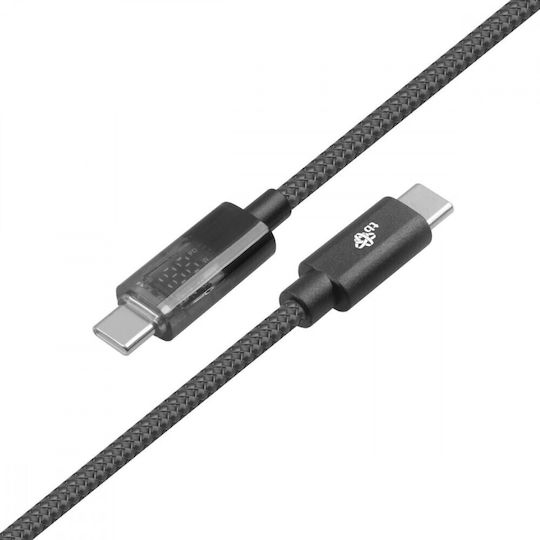 Tb Energy Cablu LED USB 2.0 USB-C Masculin - USB-C 100W PD Negru 1m