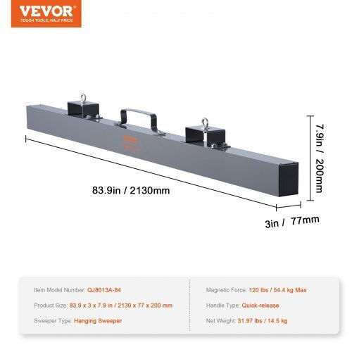 Măturător magnetic Vevor 120lbs pentru ridicare metalică Xgscxqsq84120cuqfv0