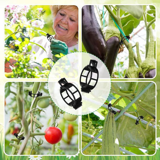 Cleme de Susținere pentru Legarea Lăstarilor de Plante Roșii Castraveți Viță de Vie Compatibilitate Universală Diametru 2,5 Cm Set Reutilizabil 100 Bucăți Negru Oferte Originale