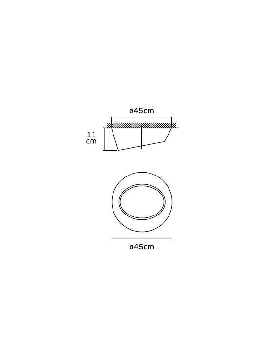 VK Lighting Ceiling Mount Light 45cm White with Socket GU10