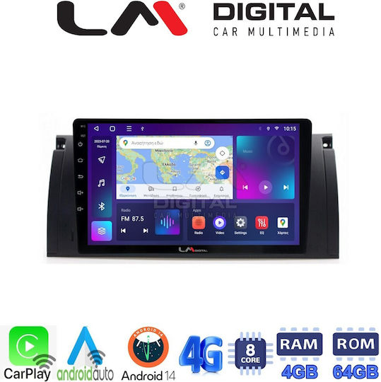 LM Digital Auto-Audiosystem für BMW X5 (E53) / Serie 5 (E39) / Serie 7 (E38) S5-S7-X5 (E38-E39-E59) 1998-2005 (Bluetooth/USB/WiFi/GPS/Apple-Carplay/Android-Auto) mit Bildschirm 9"
