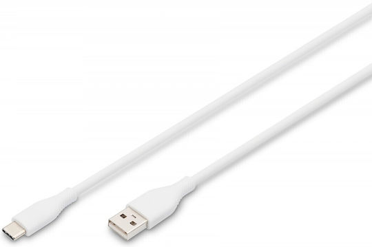 Digitus USB 2.0 Cable USB-C Male - USB-A / USB-C 60W PD White 0.5m
