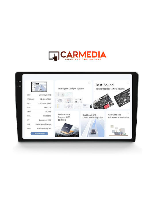 Carmedia Car Audio System 2DIN (Bluetooth/USB/AUX/WiFi/GPS/Apple-Carplay/Android-Auto) with Touch Screen 9.5"