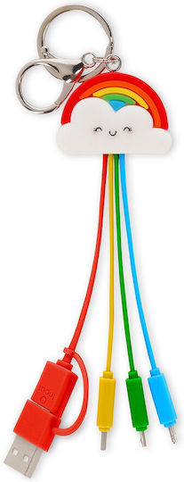 Legami Milano Link Up Rainbow Regular USB to Type-C / micro USB / Lightning 0.08m Cable (UCC0013)