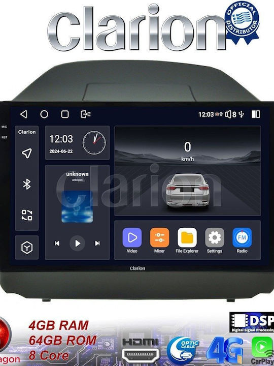 Clarion Car Audio System for Hyundai iX35 2009>2015 (Bluetooth/USB/WiFi/GPS)