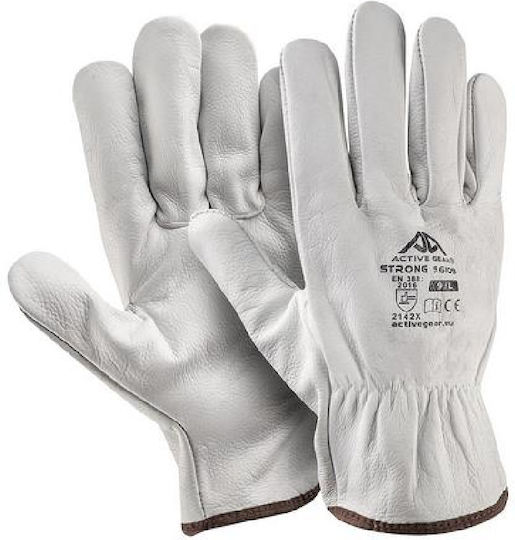 Active Gear STRONG Leather Safety Gloves Driver Gray S6510