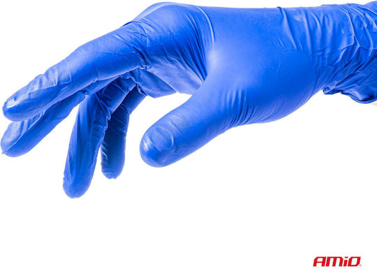 AMiO Gloves for Work Disposable Blue Nitrile 100pcs