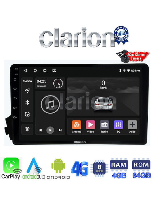 Clarion Auto-Audiosystem für Ssangyong Actyon / Kyron 2006>2015 (Bluetooth/USB/WiFi/GPS/Apple-Carplay/Android-Auto) mit Touchscreen 9"