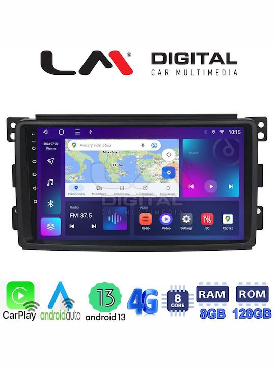 LM Digital Auto-Audiosystem für Smart FürZwei / FürVier 2007-2010 (Bluetooth/USB/AUX/WiFi/GPS/Apple-Carplay/Android-Auto) mit Touchscreen 9"