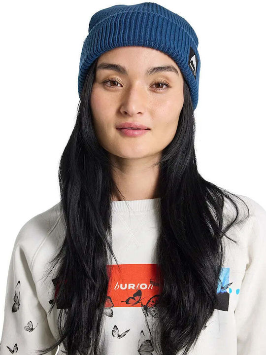 Recycled Beanie Unisex Σκούφος Πλεκτός σε Μπλε χρώμα