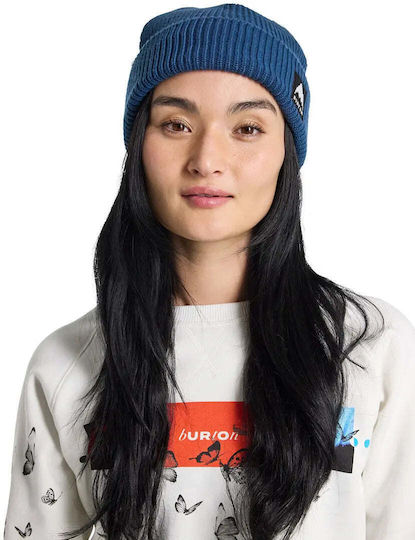 Recycled Beanie Unisex Σκούφος Πλεκτός σε Μπλε χρώμα