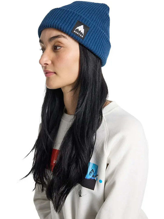 Recycled Beanie Unisex Σκούφος Πλεκτός σε Μπλε χρώμα