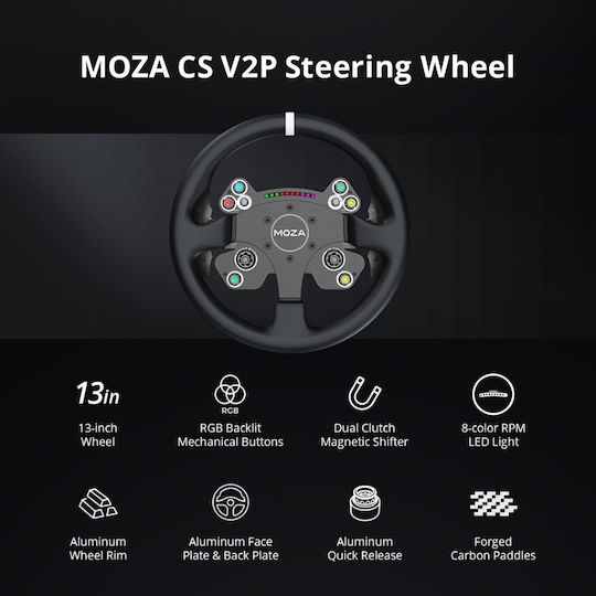 Moza Racing CS V2P Dual Clutch Τιμονιέρα για PC