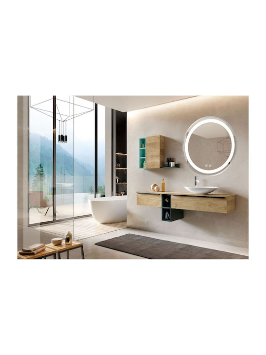 Tutumi Στρογγυλός Καθρέπτης Μπάνιου Led 60x60cm Ασημί