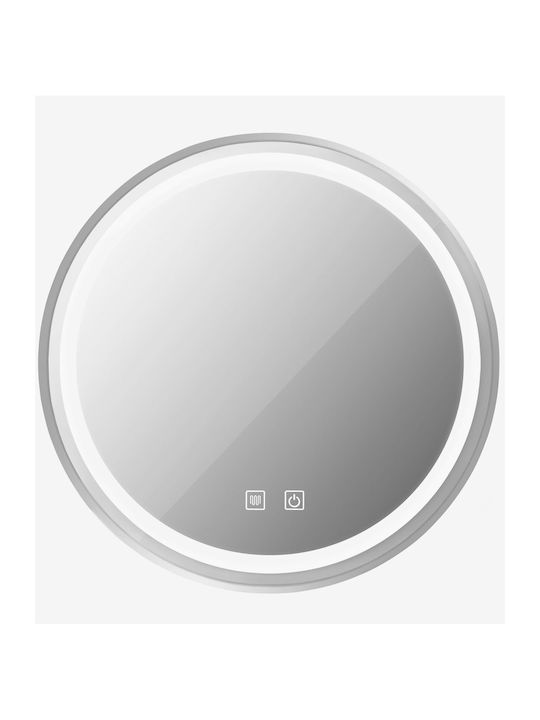 Tutumi Στρογγυλός Καθρέπτης Μπάνιου Led 60x60cm Ασημί