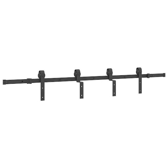 vidaXL Sliding Door Mechanism for Middle Door 200cm Black