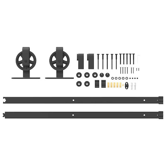 vidaXL Mecanism Pentru Ușă Glisantă De 183cm Negru
