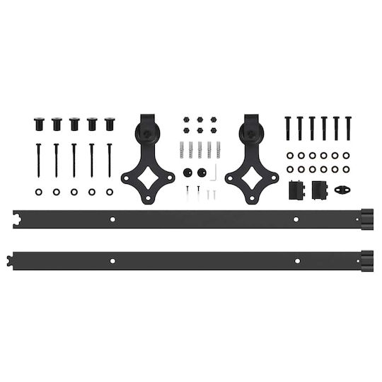 vidaXL Mecanism Pentru Ușă Glisantă Butuc De Ușă 152.5cm Negru