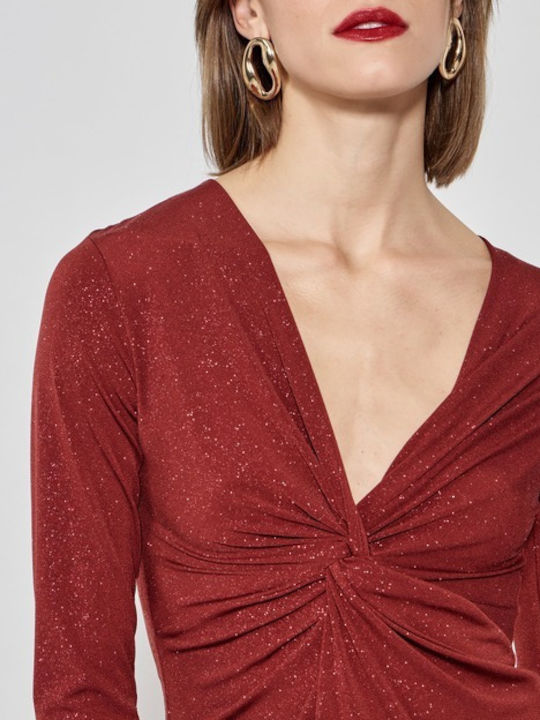 Women's Blouse Long Sleeve Burgundy