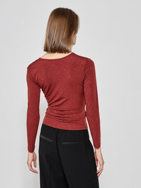 Women's Blouse Long Sleeve Burgundy
