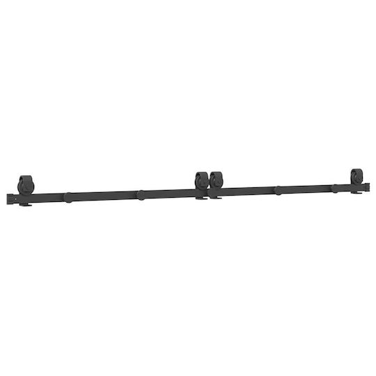 vidaXL Sliding Door Mechanism for Middle Door 200cm Black