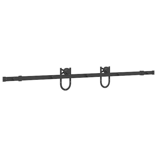 vidaXL Sliding Door Mechanism for Middle Door 183cm Black
