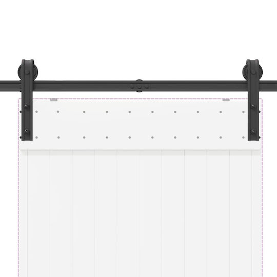 vidaXL Sliding Door Mechanism For Door 200cm Black