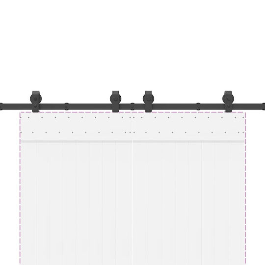 vidaXL Sliding Door Mechanism for Middle Door 183cm Black