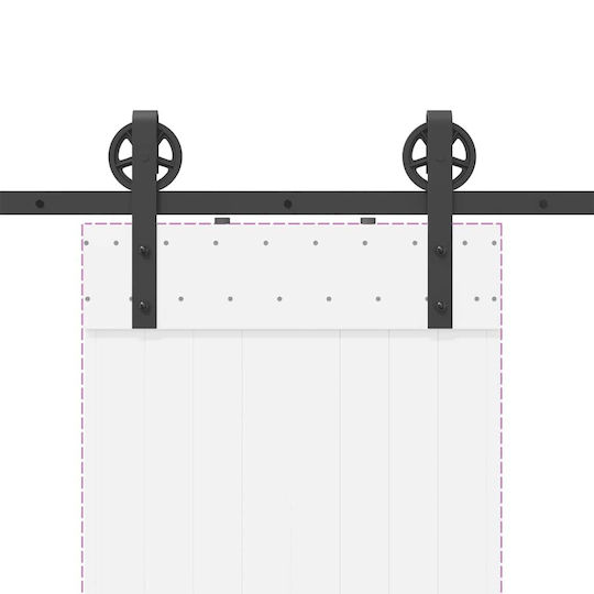vidaXL Sliding Door Mechanism For Door Knobs 183cm Black