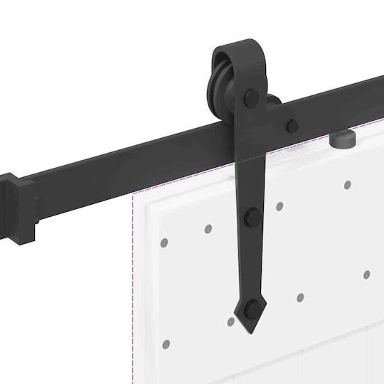vidaXL Sliding Door Mechanism for Middle Door 152.5cm Black