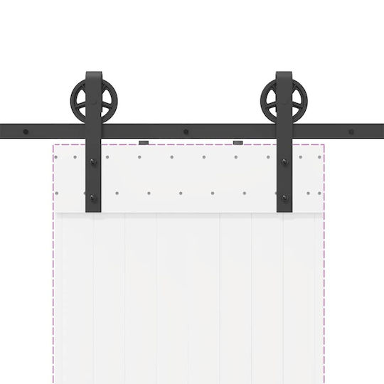 vidaXL Sliding Door Mechanism For Door 200cm Black