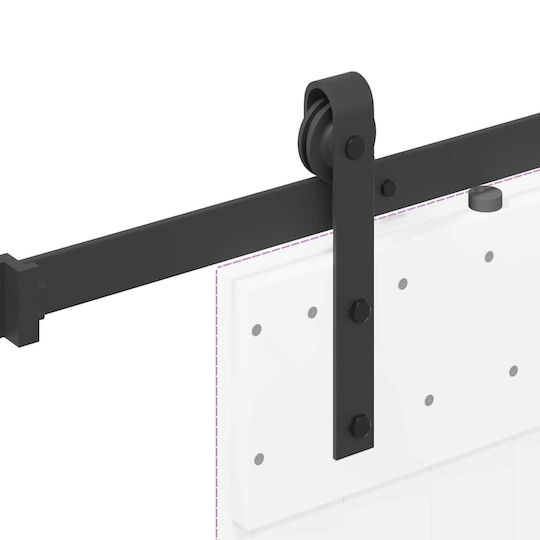 vidaXL Sliding Door Mechanism for Middle Door 213.5cm Black