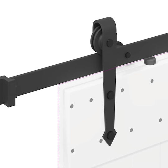 vidaXL Sliding Door Mechanism for Middle Door 213.5cm Black