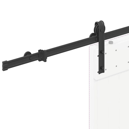 vidaXL Sliding Door Mechanism For Door Knobs 183cm Black