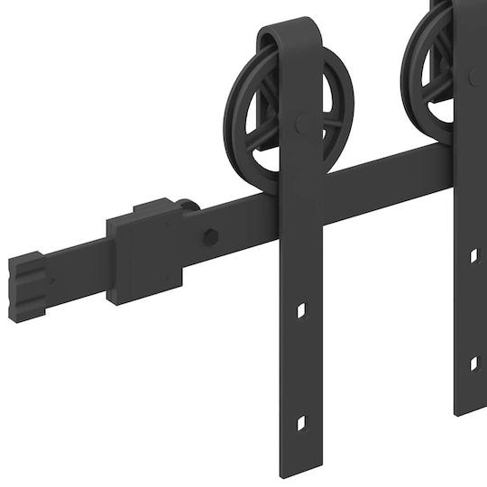 vidaXL Sliding Door Mechanism For Door Knobs 183cm Black