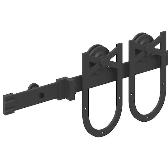vidaXL Sliding Door Mechanism for Middle Door 183cm Black