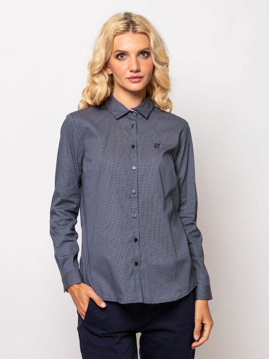 Дълъг ръкав Женска Риза Navy Blue