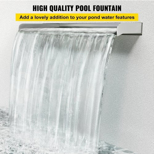 Vevor Pool Waterfall made of Stainless Steel 59.944x11.43x7.874cm Silver