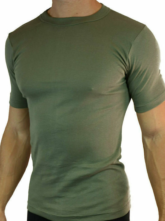 Men's Undershirt Short-sleeved in Green Color