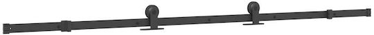 Vidaxl Sliding Door Hardware Set Glass Aluminum Black