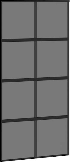 Vidaxl Sliding Door Hardware Set Glass Aluminum Black