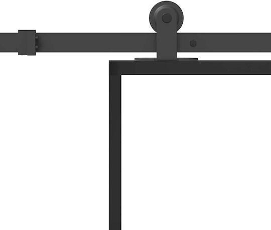 Vidaxl Sliding Door Mechanism 76x205 cm Glass ESG & Aluminum Black