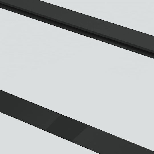 Vidaxl Schiebetürmechanismus 76x205 cm Glas ESG & Aluminium Schwarz