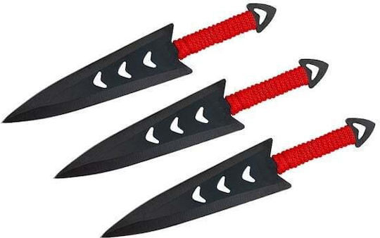 Set Drei Wurfmesser Scheide Inklusive Rot 16,5 cm